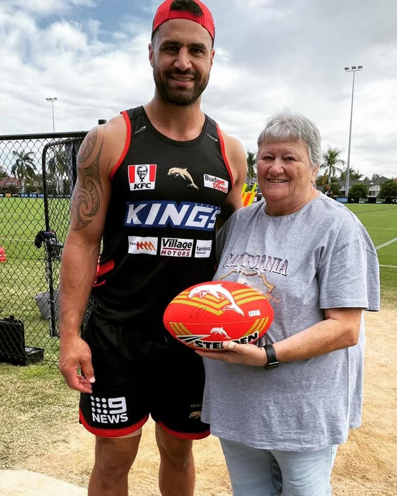 Jane with Redcliffe Dolphins Player
